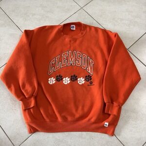 Vintage Clemson Tigers Sweatshirt Mens 2XL Russell Athletic Crewneck USA 90s